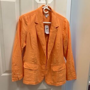 JJILL Women's linen Orange Blazer